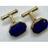 9ct gold lapis cufflinks