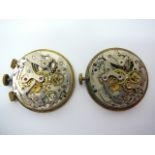 2 chronograph Landeron for Lemania watch movements