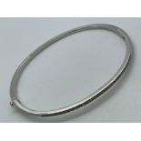 Sterling silver and diamond bangle