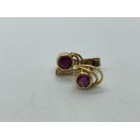 14ct gold ruby and diamond earrings