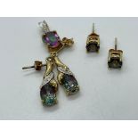 9ct gold mystic topaz and diamond items