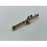 9ct gold seed pearl brooch