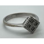 9ct unrhodiumed white gold diamond ring