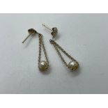 9ct gold pearl earrings