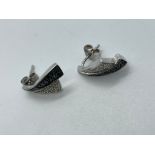 9ct white gold and black diamond earrings
