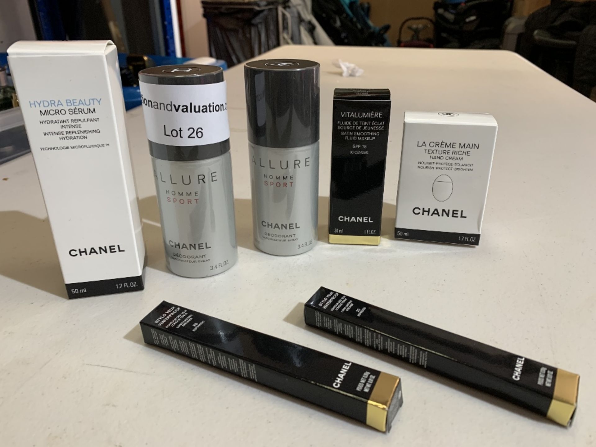 Chanel Hydra beauty micro Serum 50ml, Channel hand cream 50ml, Chanel satin smoothing fluid naked