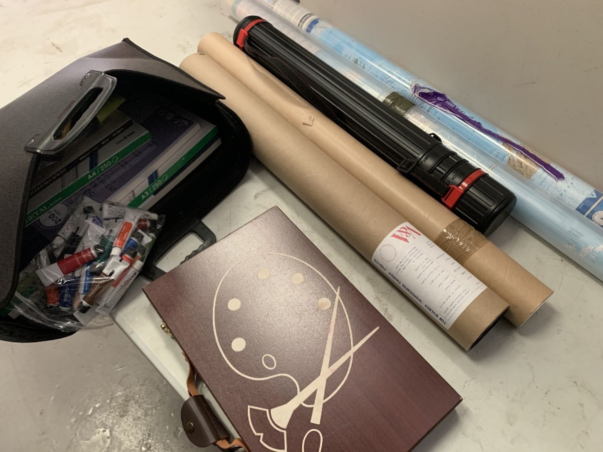 Artwork, two boxes of books and artists paper. - Image 4 of 5