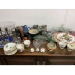 Miscellaneous china and glass etc to include a large glass bowl.