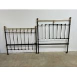 A metal and brass bed.W:120cm x D:190cm x H:140cm