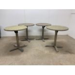 Four interlocking foldable circular tables.W:69cm x D:69cm x H:74cm