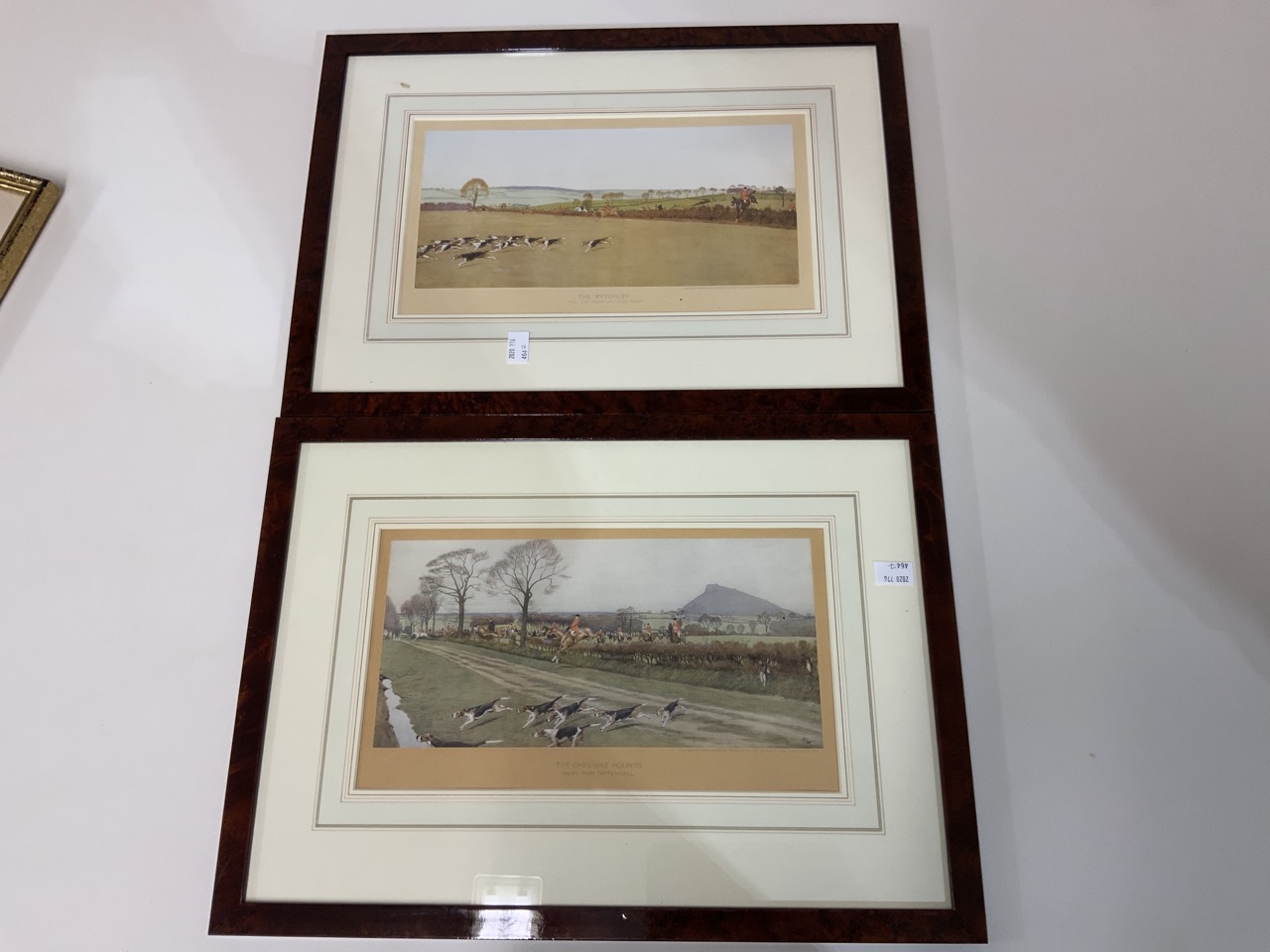 Two framed hunting prints. The Pytchley and The Chesire Hounds. Published by Richard Wyman & Co.