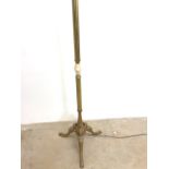 A gilt metal standard lamp with onyx divide and Britannia figurative legs.W:48cm x D:48cm x H: