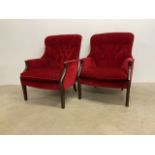 A pair of Parker knoll easy chairs. W:70cm x D:80cm x H:86cm