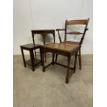 Assorted furniture including an oak occasional table and a country kitchen arm chair.W:52cm x D: