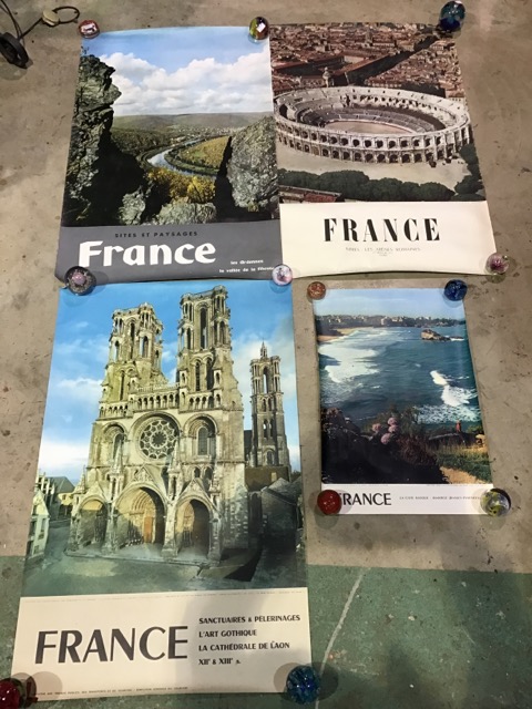 Four mid century French tourist posters. 3x 97cm x 62cm 1x 40cm x 60cm