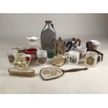 A collection of ceramics and metalware to include Picquot ware teapot, Royal coronation memorabilia,