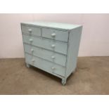 Painted pine chest of drawers.W:104cm x D:52cm x H:104cm