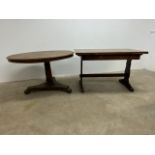 An oak drawer leaf table also with a loo table (a.f)W:122cm x D:71cm x H:76cm Extended to: W:184cm