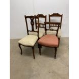 Four assorted dining chairs