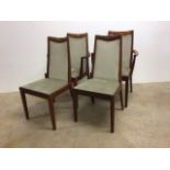 A set of four G Plan mid century upholstered chairs.W:51cm x D:48cm x H:92cm