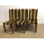 Six oak upholstered dining chairs.W:46cm x D:43cm x H:103cm