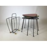 Two mid century items in the style of Alexander Calder. A nest of tables with differing colours