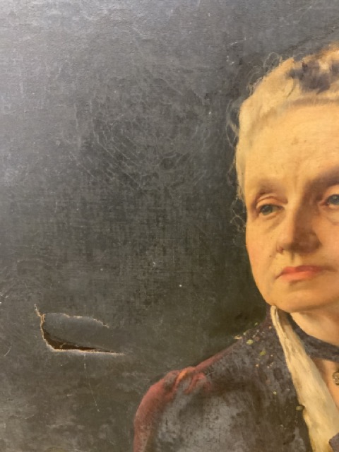 Scottish School. Oil on canvas.Three quarter length portrait of Ann Simpson W:107cm x D:9cm x H:160. - Bild 3 aus 4