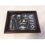 A framed selection of sailing knots