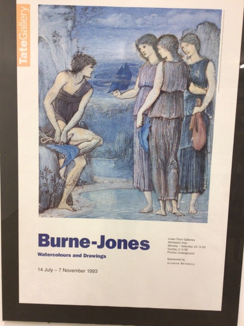 A Burne Jones exhibition poster from the Tate gallery.W:60cm x D:cm x H:84cm