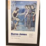 A Burne Jones exhibition poster from the Tate gallery.W:60cm x D:cm x H:84cm