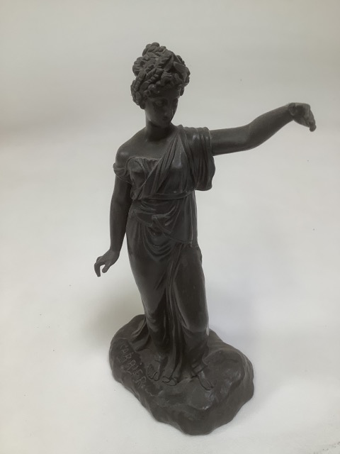 Albert Ernst Carrier~Belleuse (French 1824-1887) Bronze figure of a classical maiden. Signed to base