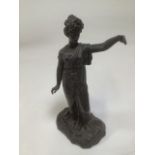 Albert Ernst Carrier~Belleuse (French 1824-1887) Bronze figure of a classical maiden. Signed to base