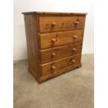 Modern pine chest of drawers with solid drawers.W:83cm x D:44cm x H:87cm