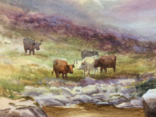 H.Lawes. Watercolour on canvas. Dartmoor near Oakhampton - Image 3 of 4