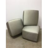 Three modern upholstered foot stools. W:62cm x D:62cm x H:40cm