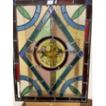 A 19th century, arts and crafts lead stained glass windowW:41cm x D:cm x H:55.5cm