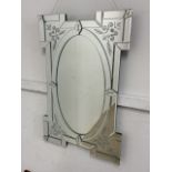 A decorative Art Deco style mirror.W:44cm x D:cm x H:67cm