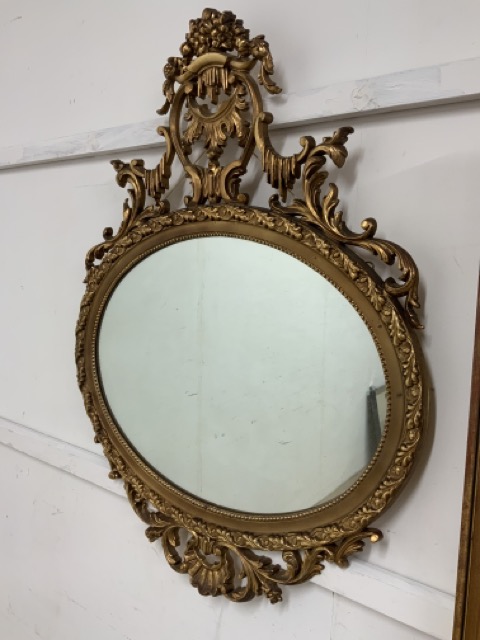 A modern decorative gold mirror also with a country print from an oil painting.W:67cm x D:cm x H: - Image 2 of 3