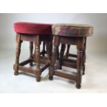 Four oak pub stools.