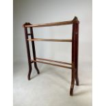 A vintage pine towel rail and another. W:70cm x D:16cm x H:80cm