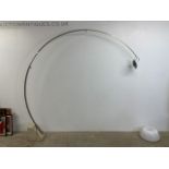 A large mid century extending chrome arc lamp with marble base and Perspex shade (recently rewired)