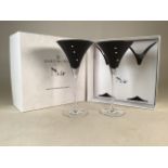A pair of Dartington Noir Swarovski martini glasses.