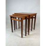 G Plan style nest of three teak tables. W:52cm x D:40cm x H:48cm