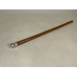 A 19th century silver topped malacca walking cane by Ann Reid. London. (date mark worn). L:84cm