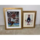 A framed signed 12x8 photo of David Beckham with certificate of authenticity together with a