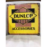 A rare Dunlop Accessories rectangular enamel sign. 30.5cm x 29.5cm