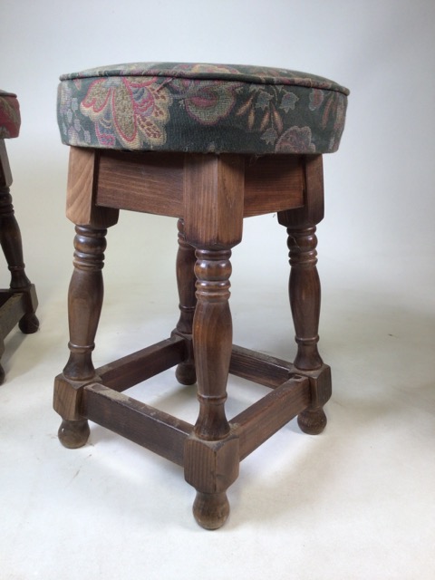 Four oak pub stools. W:34cm x D:34cm x H:49cm - Image 3 of 3