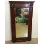 A mahogany pier mirror. W:67cm x H:122cm