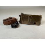 A WWII J.N.Glauser London compass 1938 in leather case marked Wolfsky and Co London 1919 along