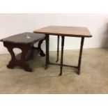 A small mahogany Sutherland table also with a reproduction coffee table. W:16cm x D:62cm x H:62cm